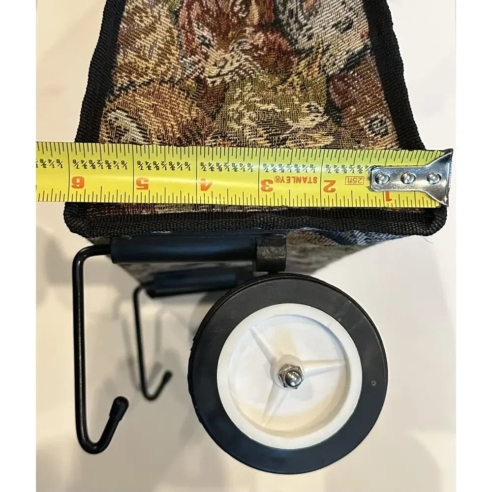 Vintage Cat Lovers Tapestry Shopping Travel Fold Up Rolling Tote Collapsible Bag